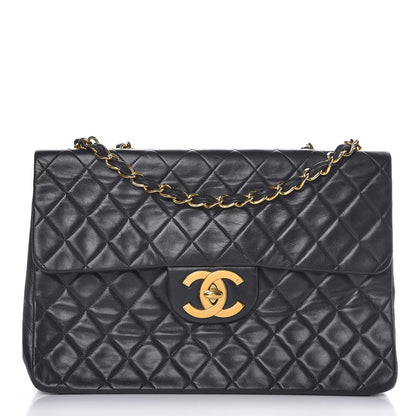 Chanel Lambskin Quilted XL Jumbo Single Flap Black 1 of 14
