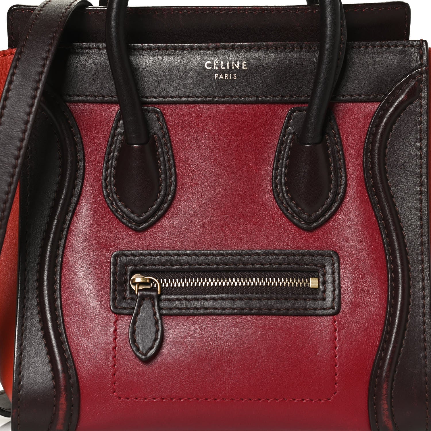 Celine Satin Calfskin Nano Tri-Color Luggage Orchid 9 of 11
