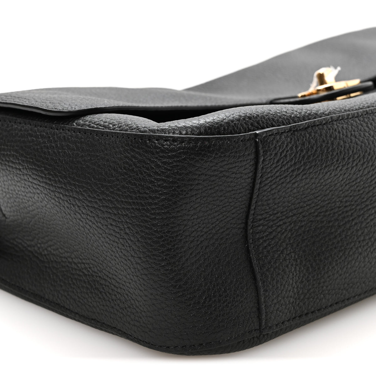 Grained Calfskin Small Souplissimo Maxi Flap Black