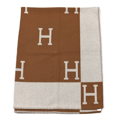 Hermes Wool Cashmere New Classic Avalon Blanket Ecru Camel 1 of 3