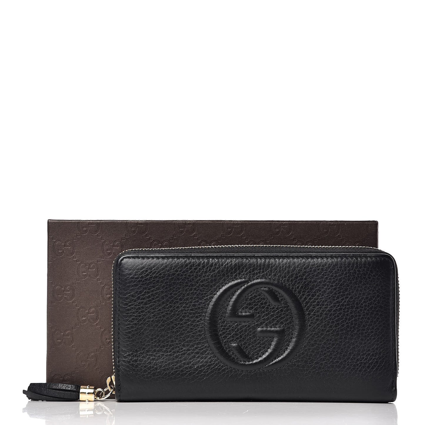 Calfskin Soho Zip Around Wallet Black