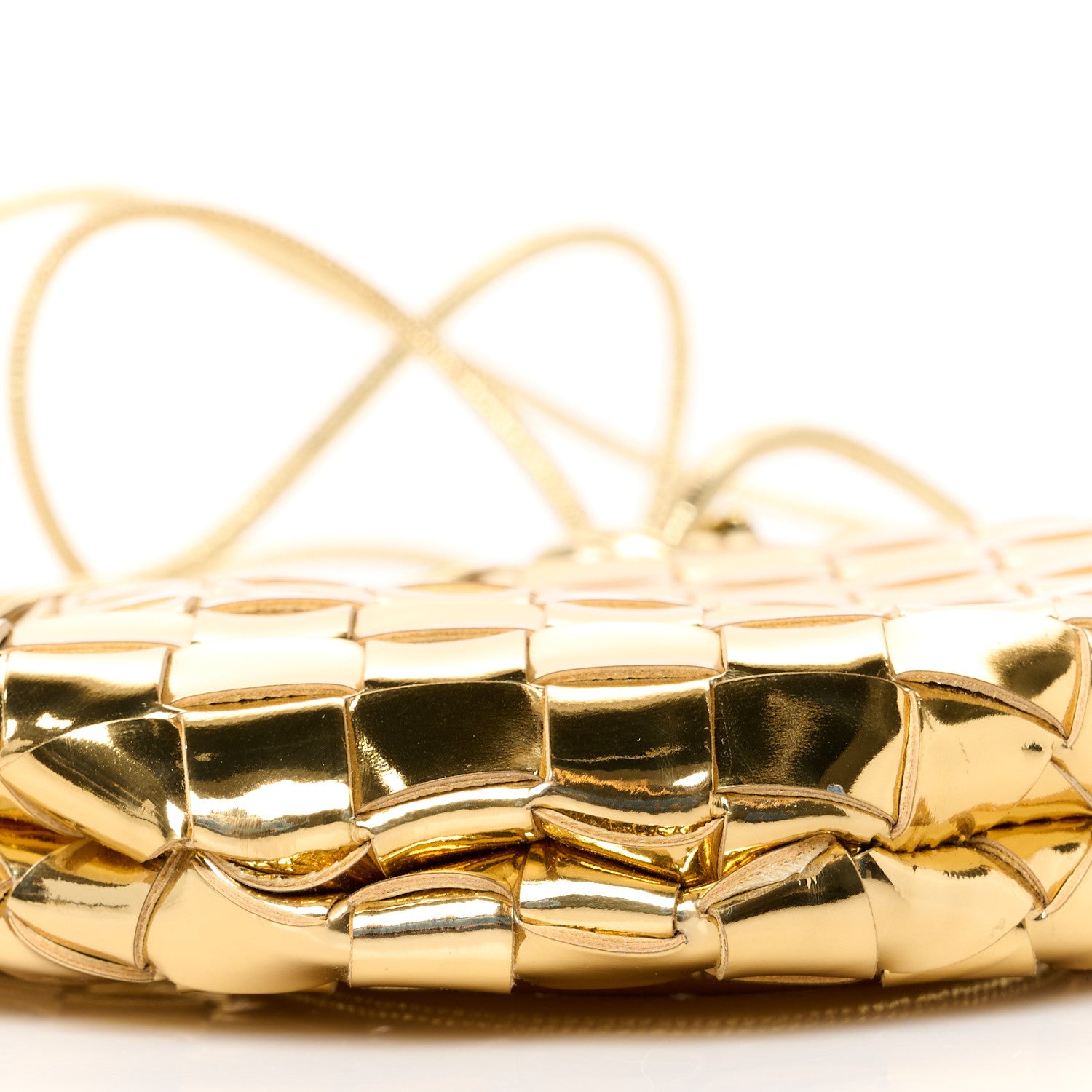 Bottega Veneta Mirror Laminated Nappa Intrecciato Mini Sardine Bag Gold 8 of 9