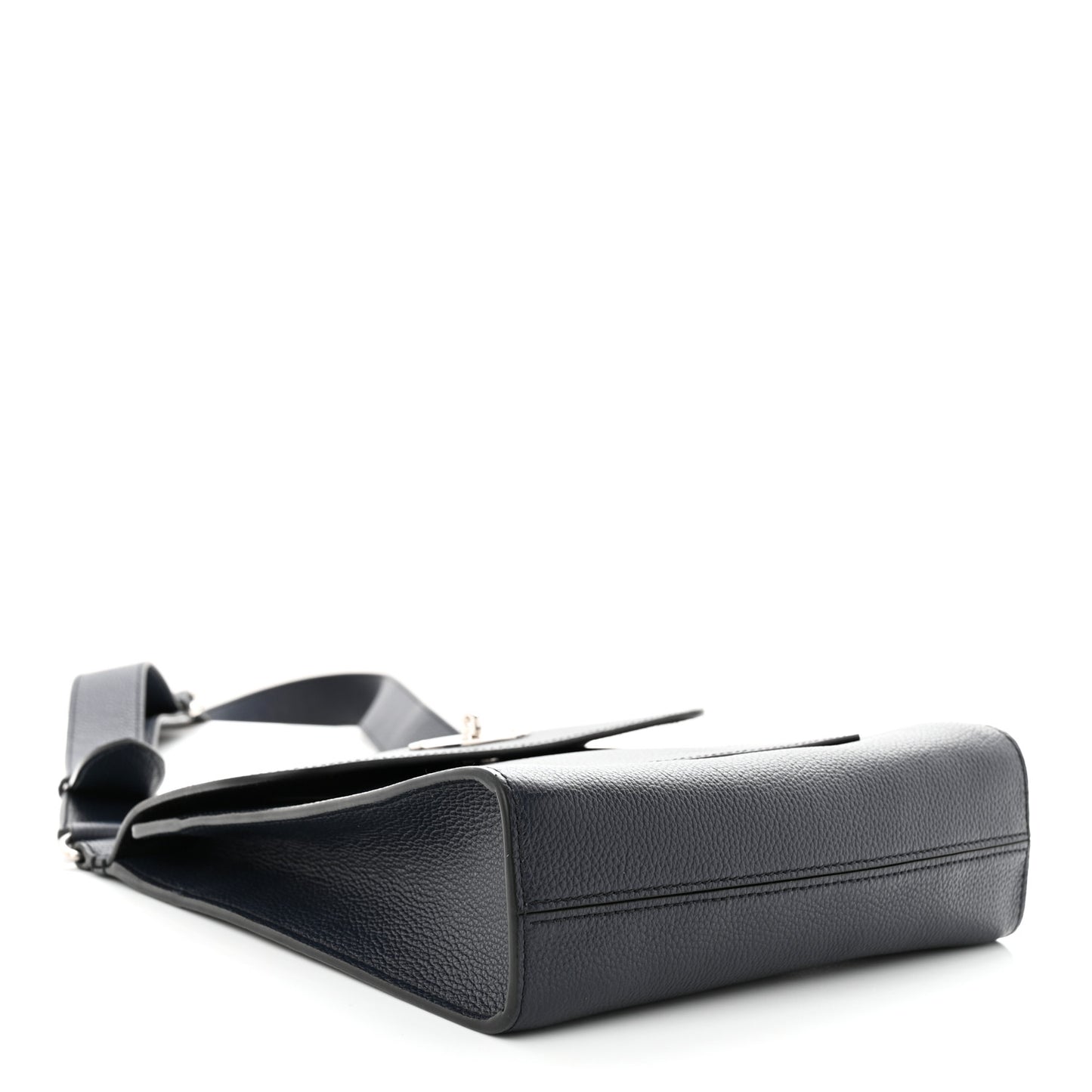 Natural Grain Calfskin Antony Messenger Crossbody Navy