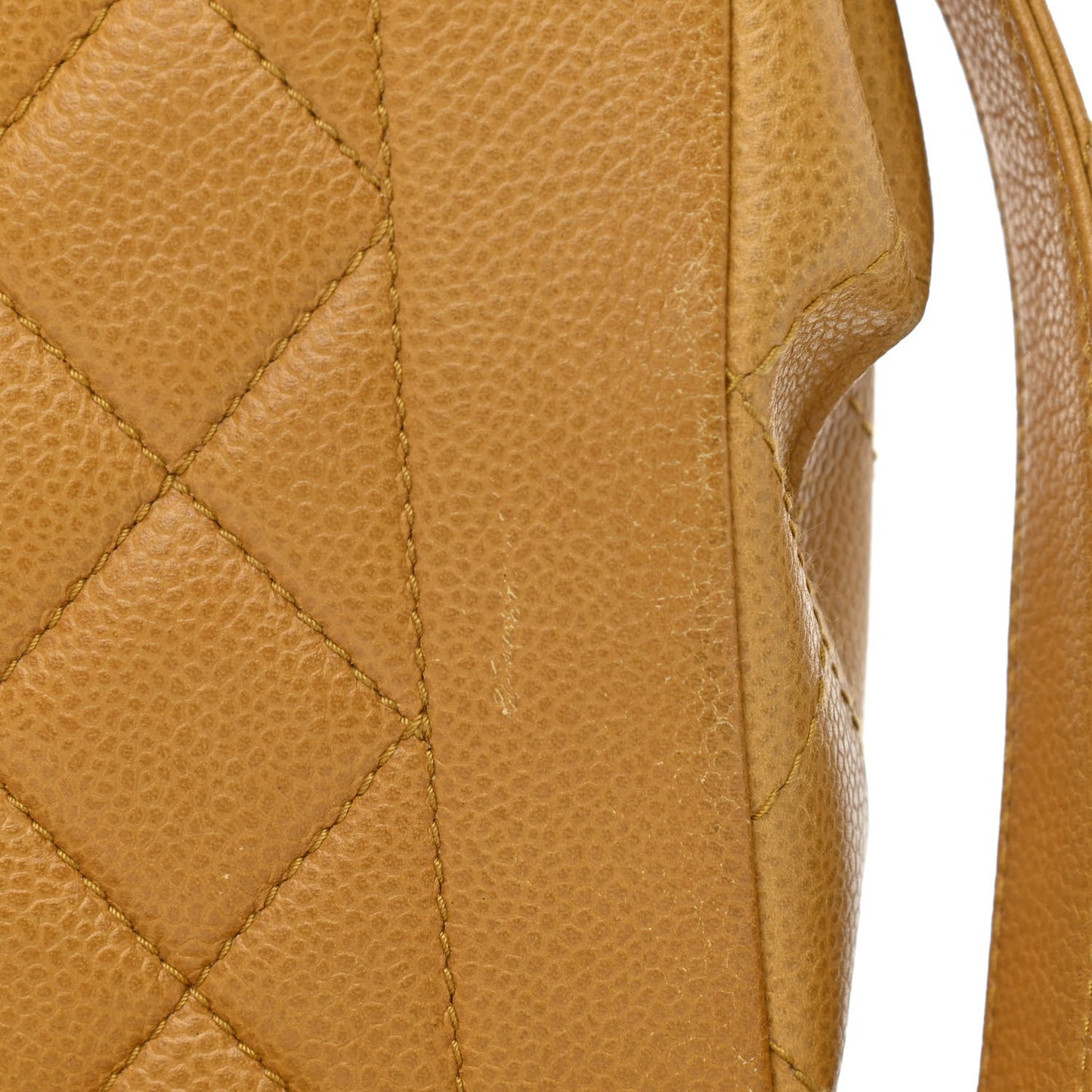 Caviar Quilted Small Single Flap Yellow