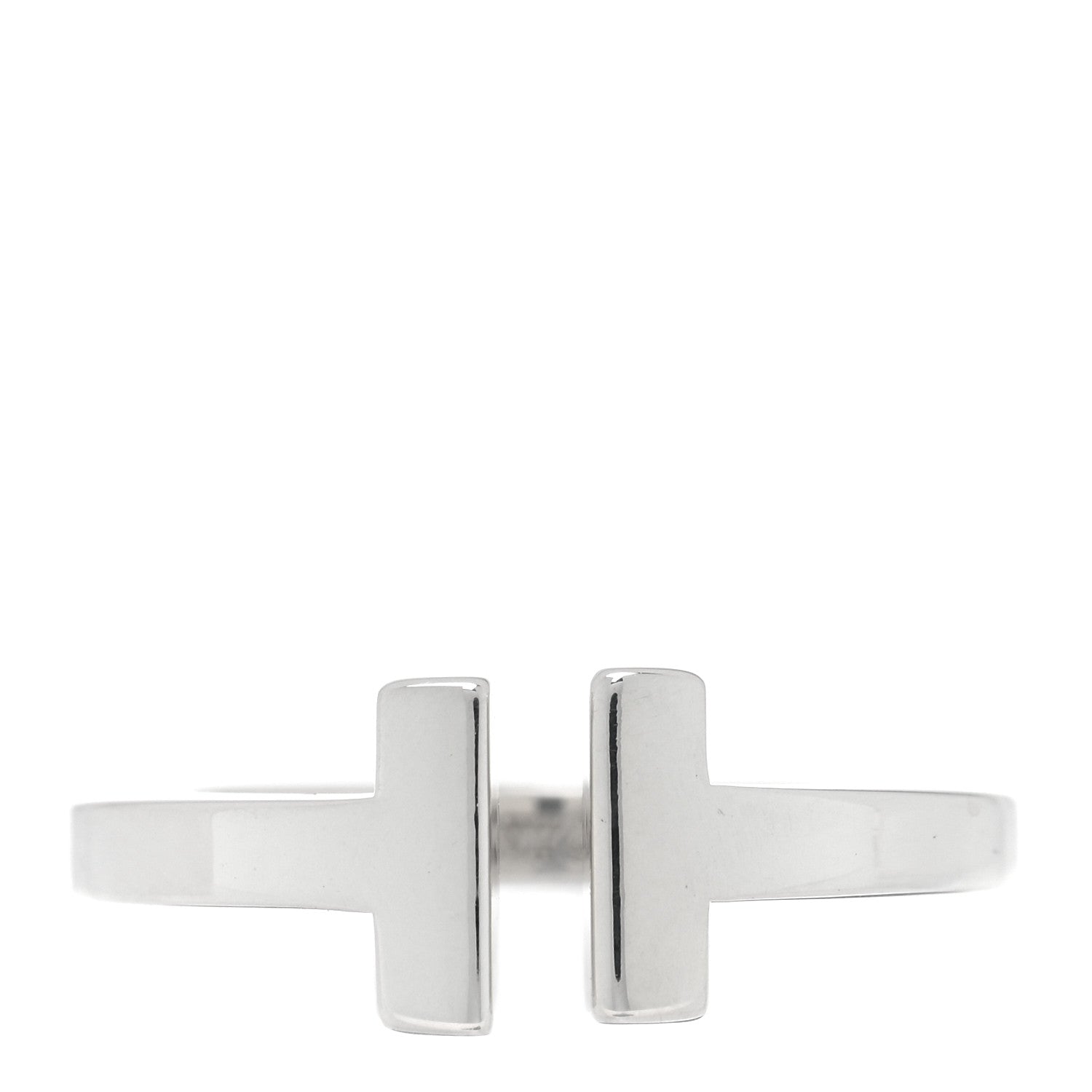 Tiffany Sterling Silver T Square Ring 50 5.25 1 of 5