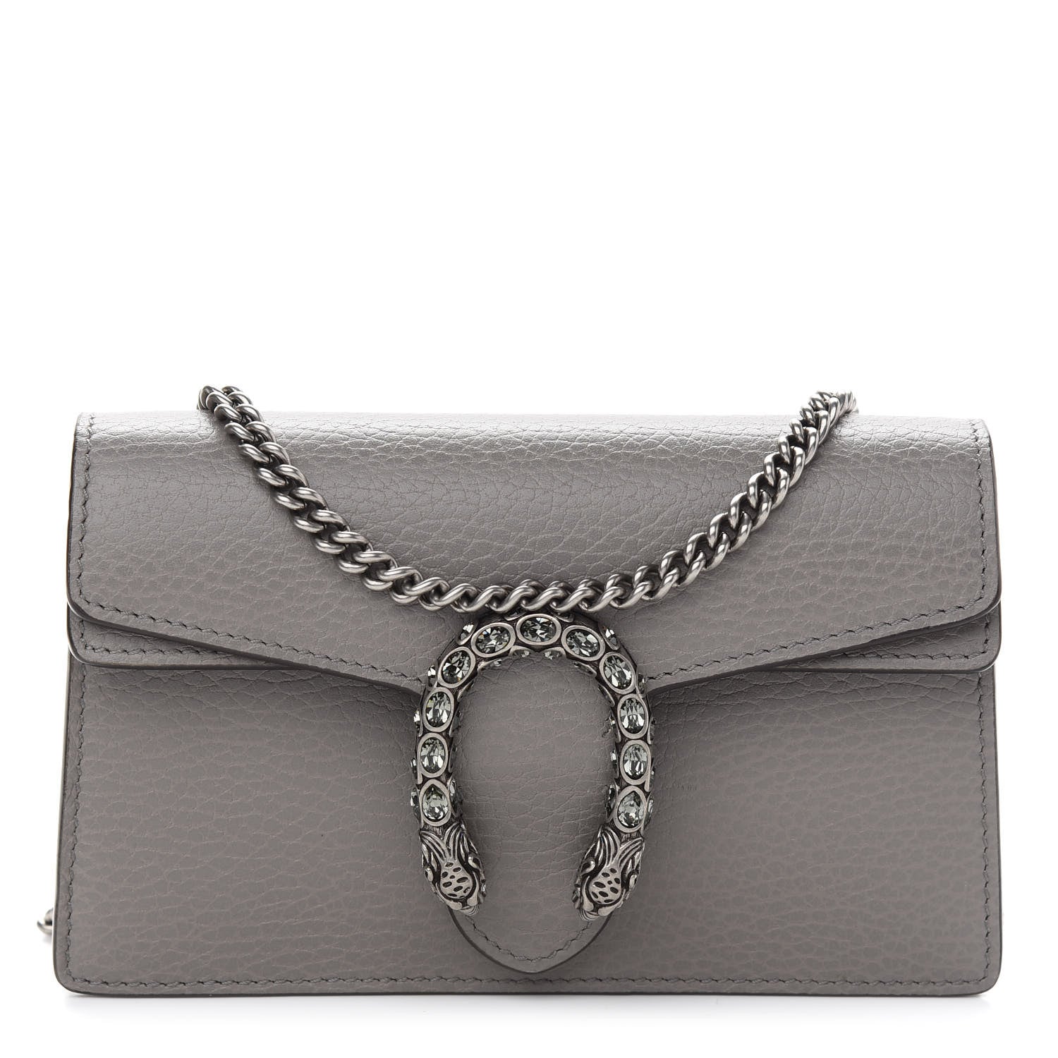 Gucci Dollar Calfskin Crystal Super Mini Dionysus Shoulder Bag Dusty Grey Black Diamond 1 of 8