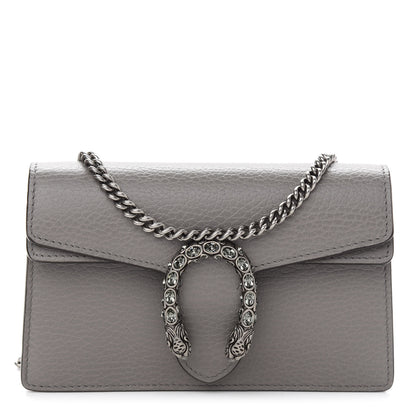 Gucci Dollar Calfskin Crystal Super Mini Dionysus Shoulder Bag Dusty Grey Black Diamond 1 of 8