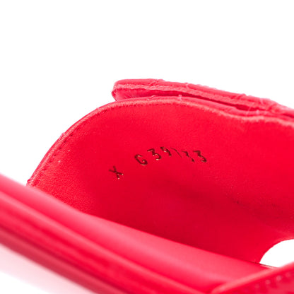 Chanel Patent Goatskin Quilted CC Sandals 38 Dark Pink 9 of 9