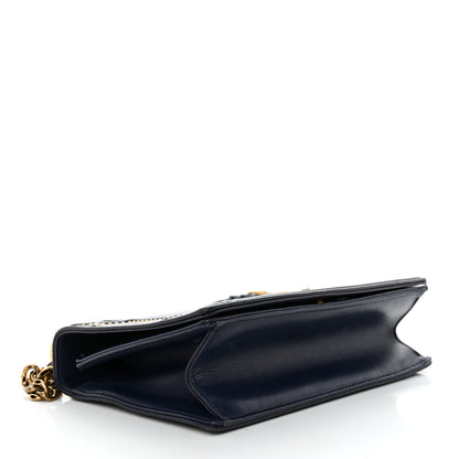 Christian Dior Lambskin Studded Medium Diorama Flap Bag Blue 4 of 10
