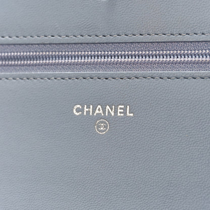 Chanel Canvas Quilted Fluo Boy Wallet On Chain WOC Dark Navy Fuchsia Grey 6 of 9