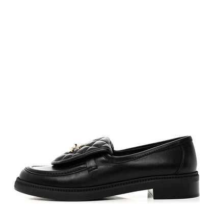 Chanel Lambskin Quilted CC Turnlock Loafers 40 Black 1 of 9