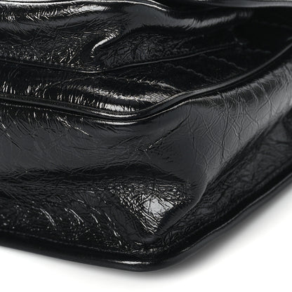 Saint Laurent Crinkled Lambskin Matelasse Monogram Baby Niki Chain Satchel Black 9 of 9