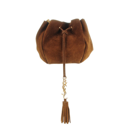 Saint Laurent Suede Mini Monogram Bucket Crossbody Bag Ocre 1 of 9
