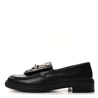 Chanel Lambskin Quilted CC Turnlock Loafers 38.5 Black 1 of 9