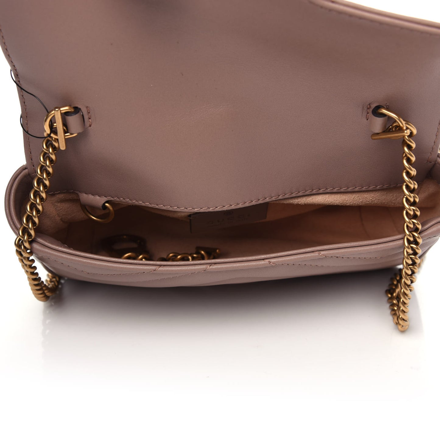 Calfskin Matelasse Super Mini GG Marmont Shoulder Bag Porcelain Rose