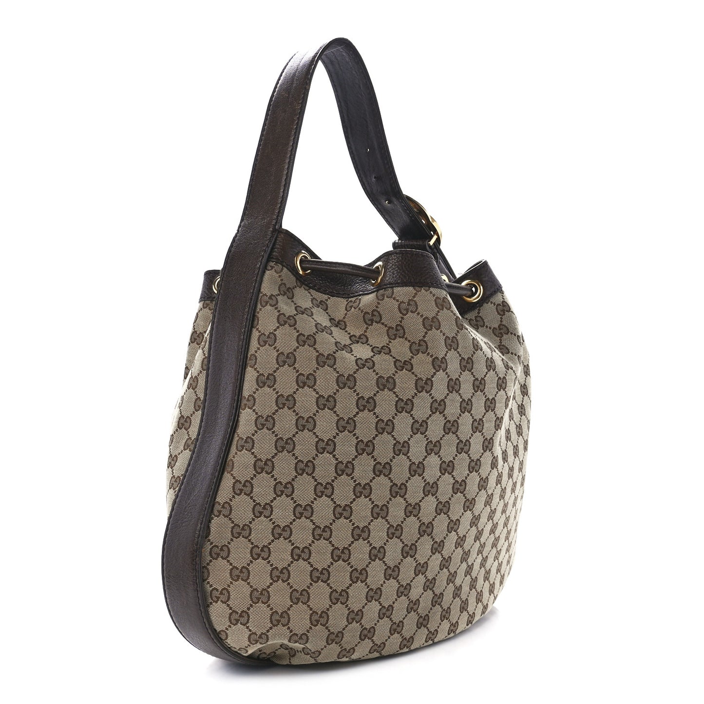 Monogram Medium Interlocking Icon Shoulder Bag Dark Brown