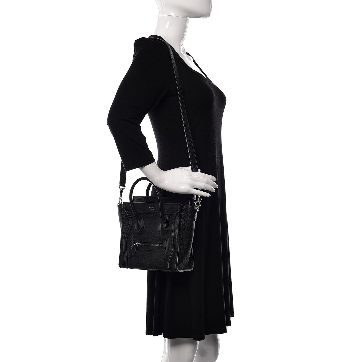 Drummed Calfskin Nano Luggage Black