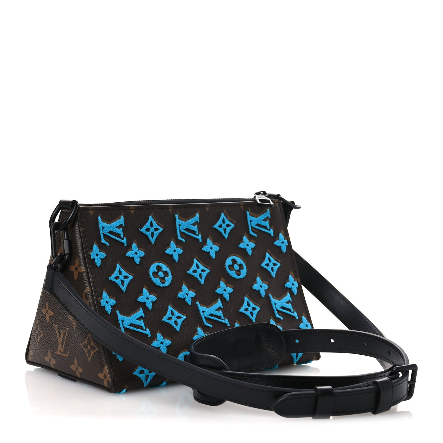 Monogram Tuffetage Triangle Messenger Turquoise