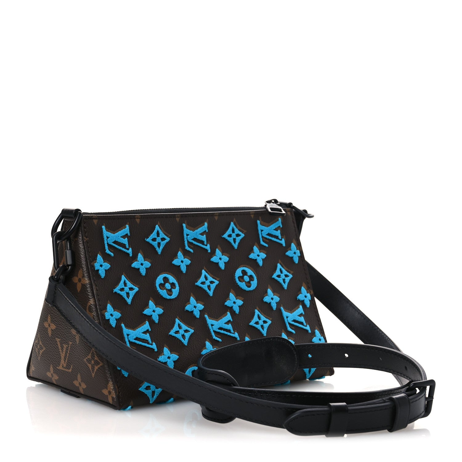 Louis Vuitton Monogram Tuffetage Triangle Messenger Turquoise 3 of 11