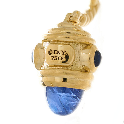 David Yurman 18K Yellow Gold Blue Sapphire Renaissance Drop Earrings 4 of 4