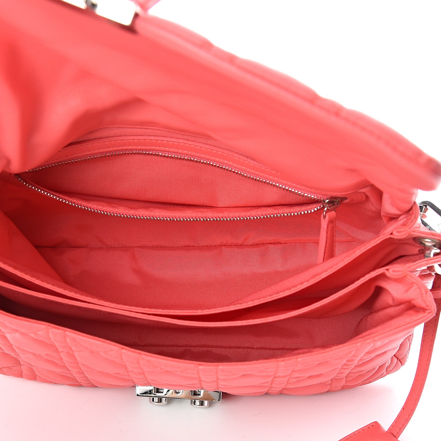 Christian Dior Lambskin Cannage Medium New Lock Flap Corail 5 of 12