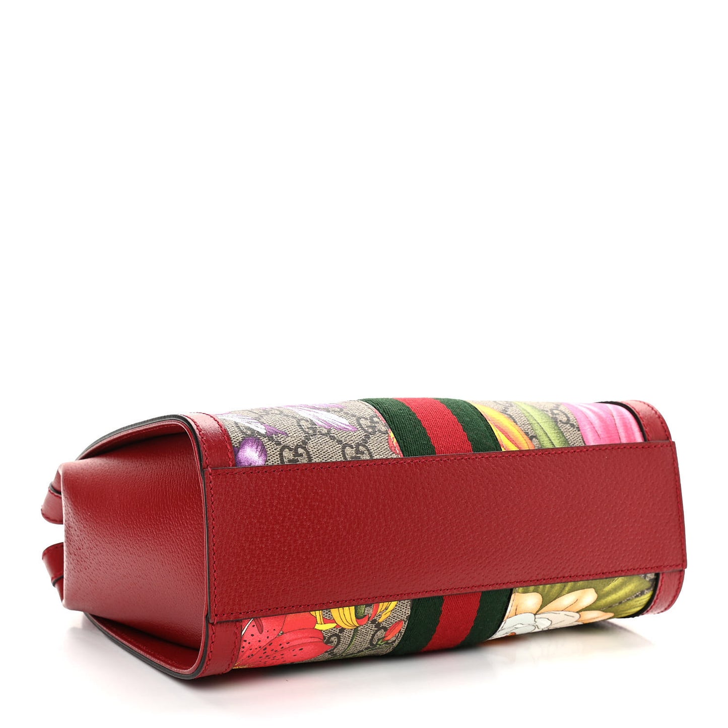GG Supreme Monogram Flora Web Small Ophidia Tote Bag Red