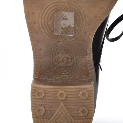 Chanel Calfskin Short Lace Up Boots 39 Brown 8 of 10