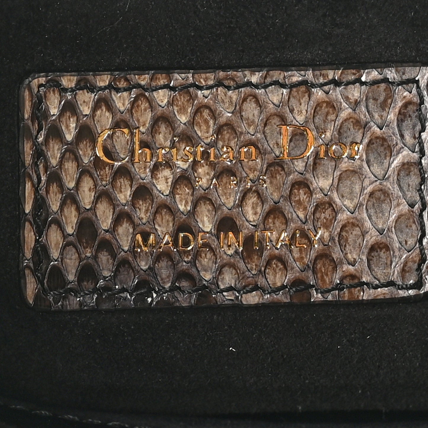 Snakeskin Small Lady Dior Brown Multicolor