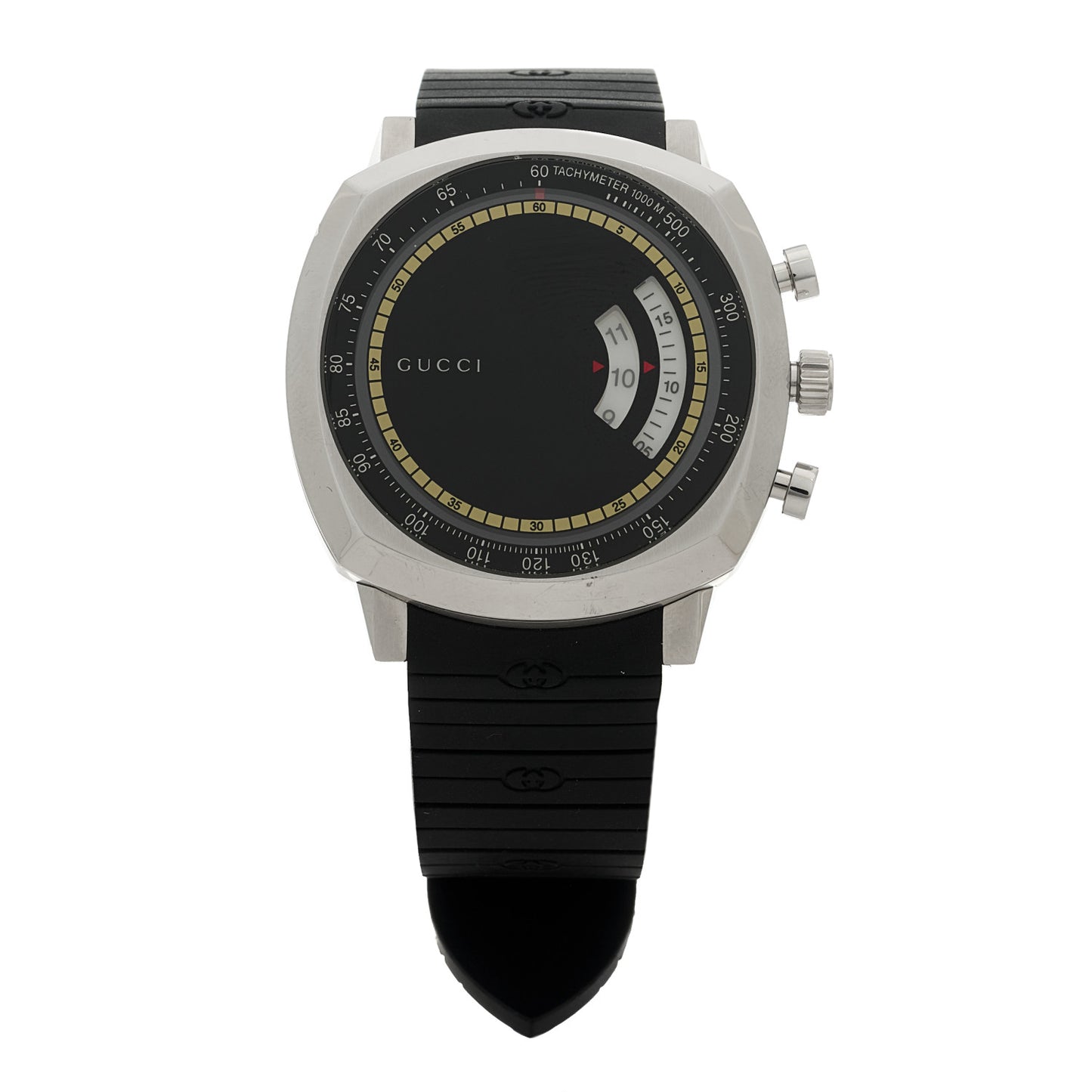 Stainless Steel Rubber 40mm Grip Quartz Watch Black