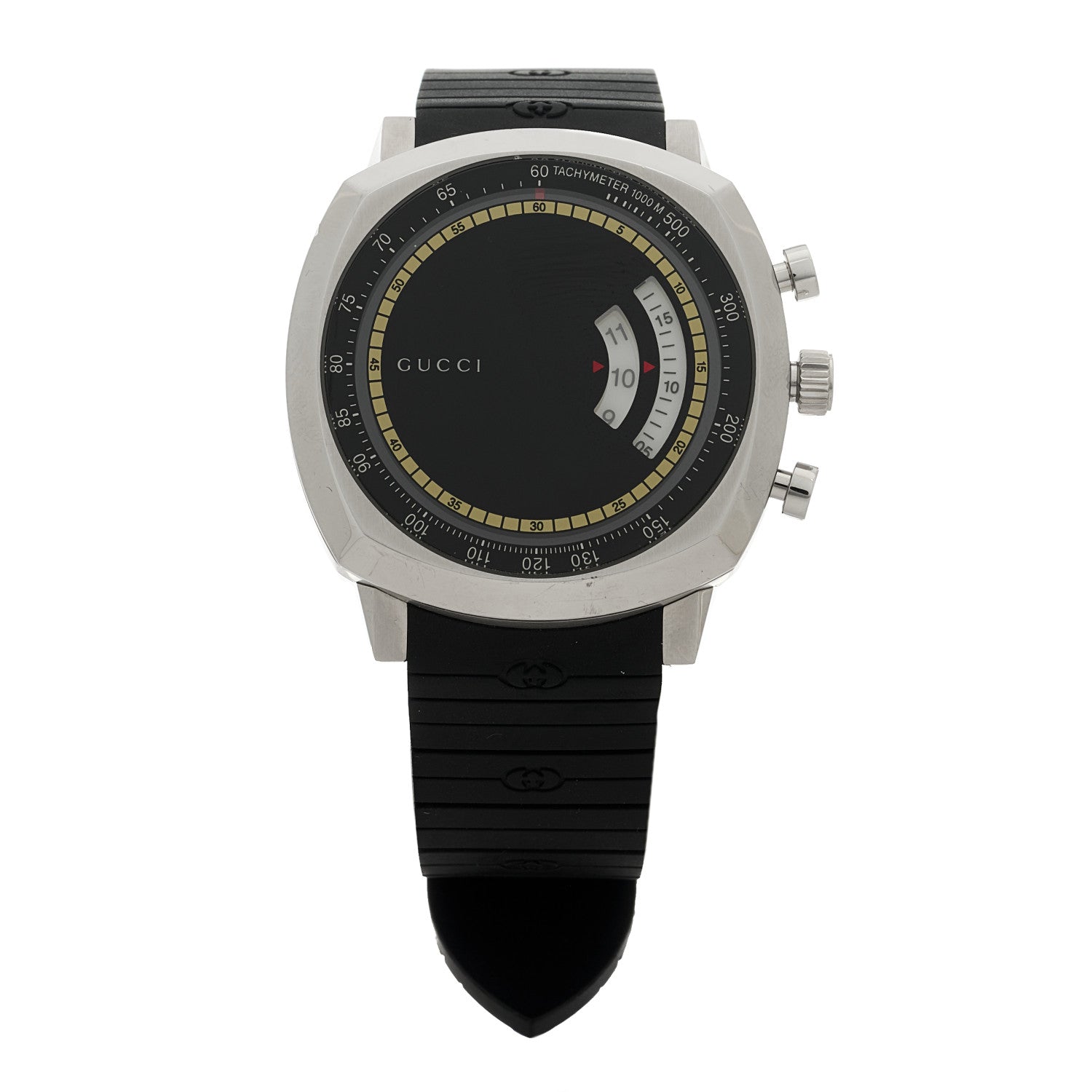 Gucci Stainless Steel Rubber 40mm Grip Quartz Watch Black 1 of 5