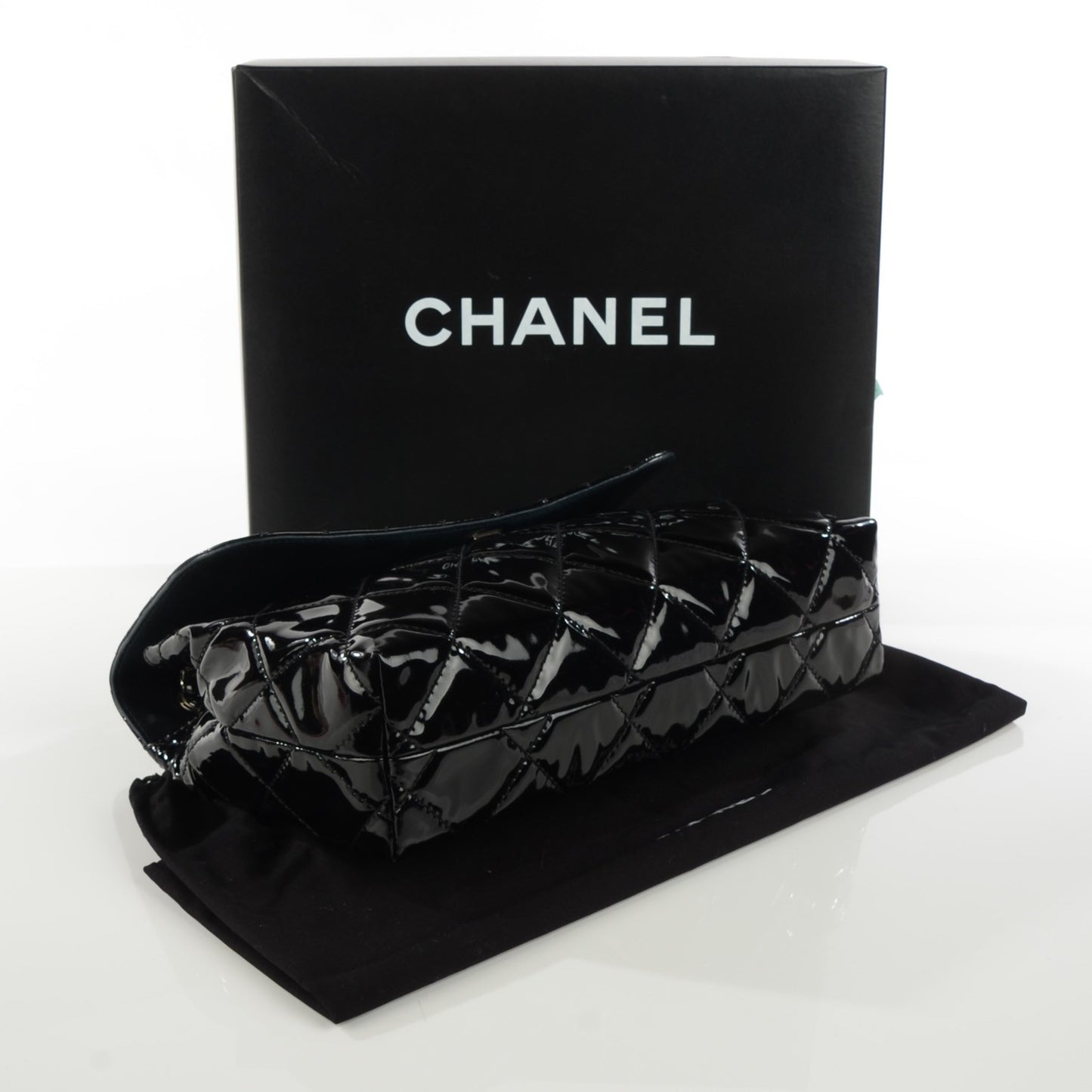 Vinyl Quilted In the Business Flap Bag Black