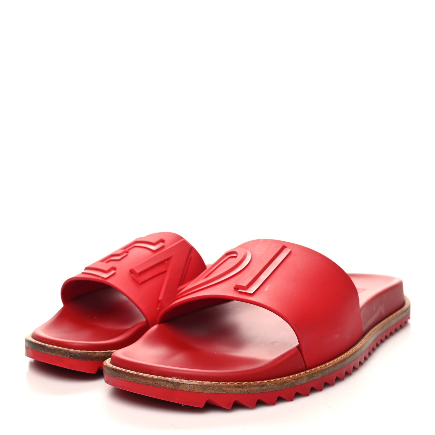 Fendi PVC Logo Mens Slide Sandals 10 Rosso 1314748 – FASHIONPHILE