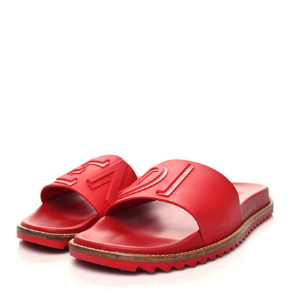 Fendi PVC Logo Mens Slide Sandals 10 Rosso 3 of 8