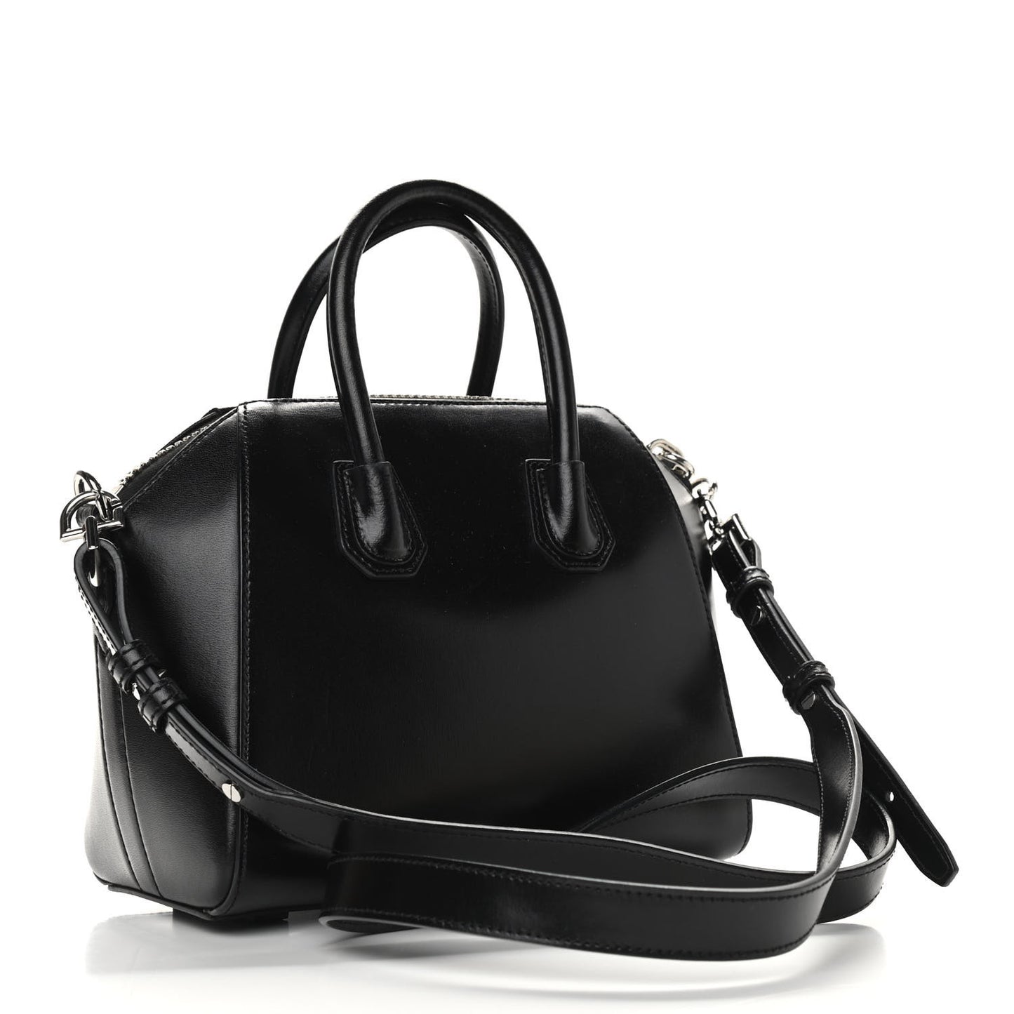 Shiny Lord Calfskin Mini Antigona Black