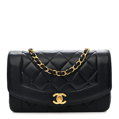 Chanel Lambskin Quilted Small Single Flap Navy 1 of 11
