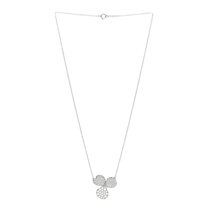 Tiffany Platinum Diamond Large Paper Flowers Pave Pendant Necklace 3 of 5