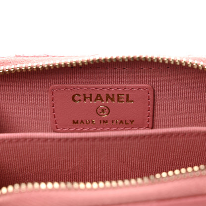 Chanel Caviar Quilted Zip Card Holder Pink 6 of 7