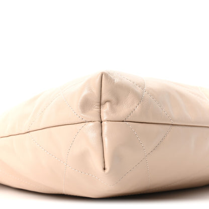 Chanel Shiny Calfskin Quilted Small Chanel 22 Ecru 10 of 11