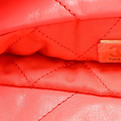 Chanel Shiny Calfskin Quilted Small Chanel 22 Coral 15 of 21