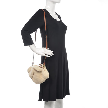 Loewe Shearling Mini Bunny Crossbody Bag Natural 2 of 8