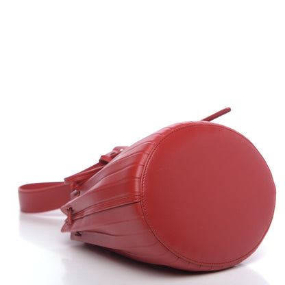 Mansur Gavriel Vegetable Tanned Calfskin Pleated Mini Bucket Bag Fiesta Flamma 4 of 8