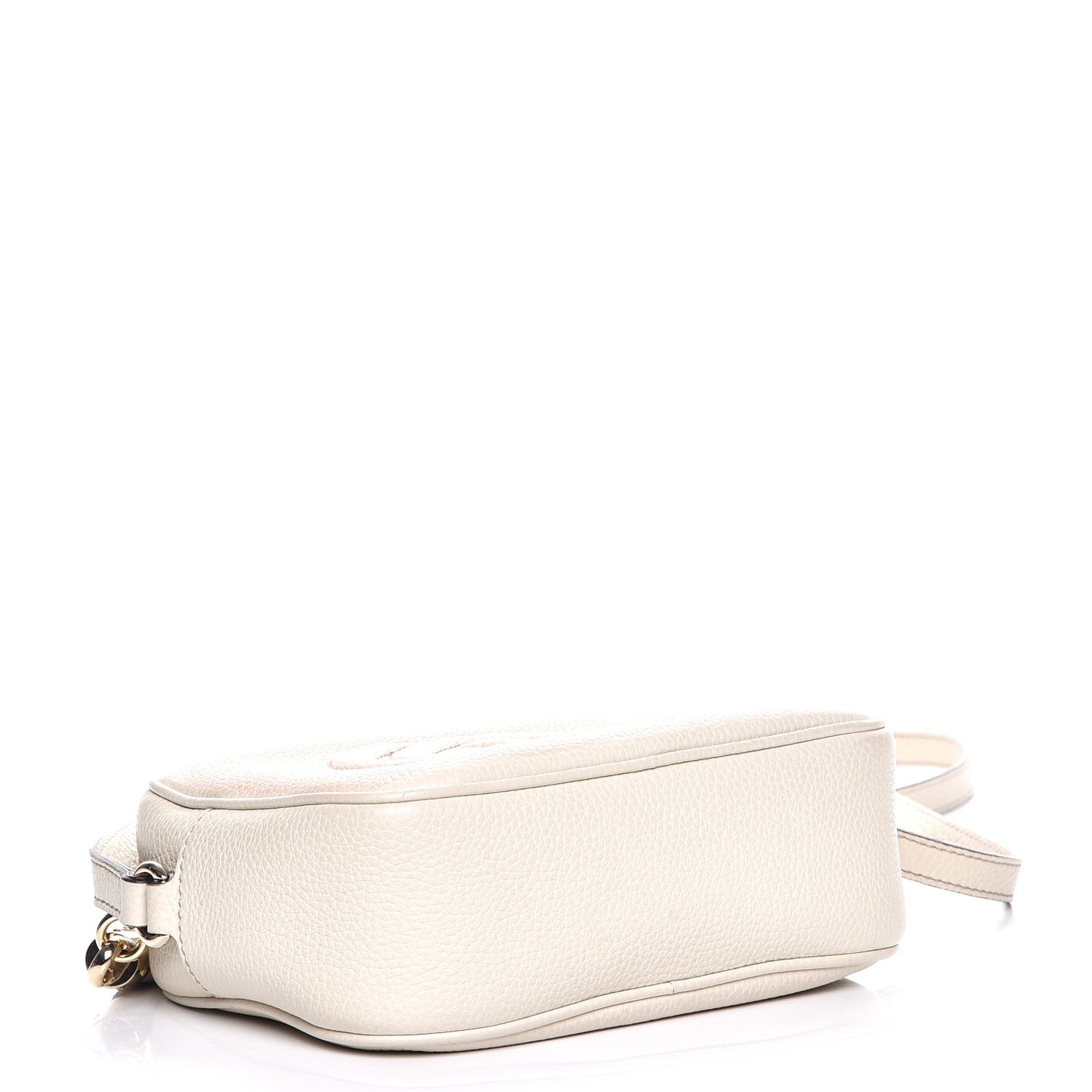 Pebbled Calfskin Small Soho Disco Bag Off White