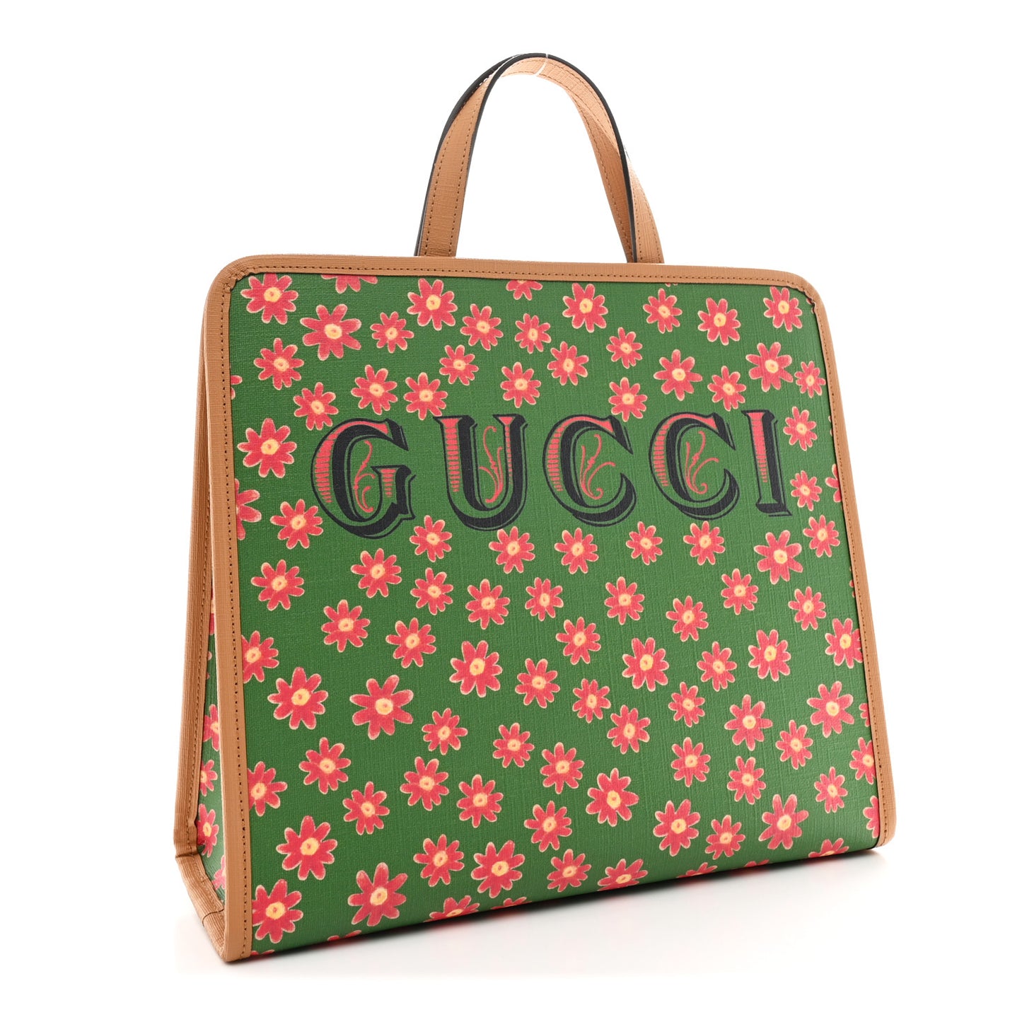 Canvas Kitten Print Children Tote Green