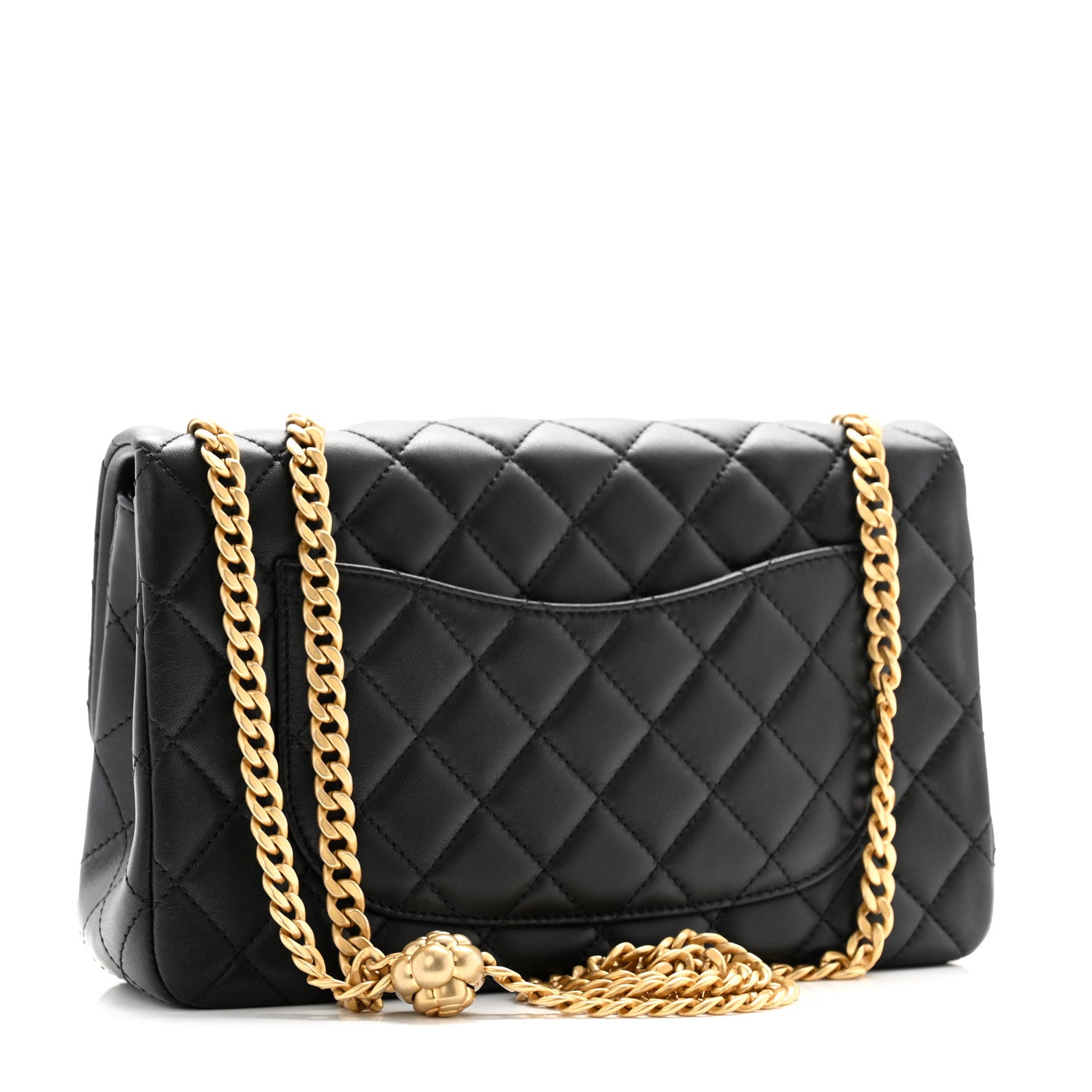 Chanel Lambskin Quilted Small Sweet Camellia Flap Black 3 of 11