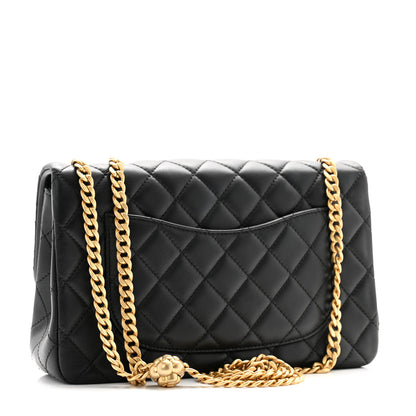 Chanel Lambskin Quilted Small Sweet Camellia Flap Black 3 of 11