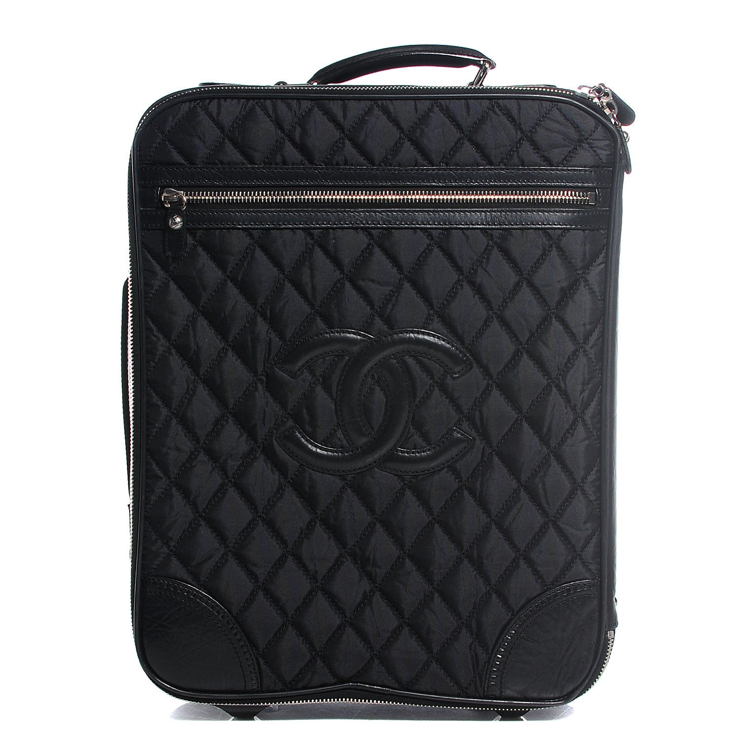 Chanel Toile Calfskin Quilted Paris New York Trolley Black 1 of 8