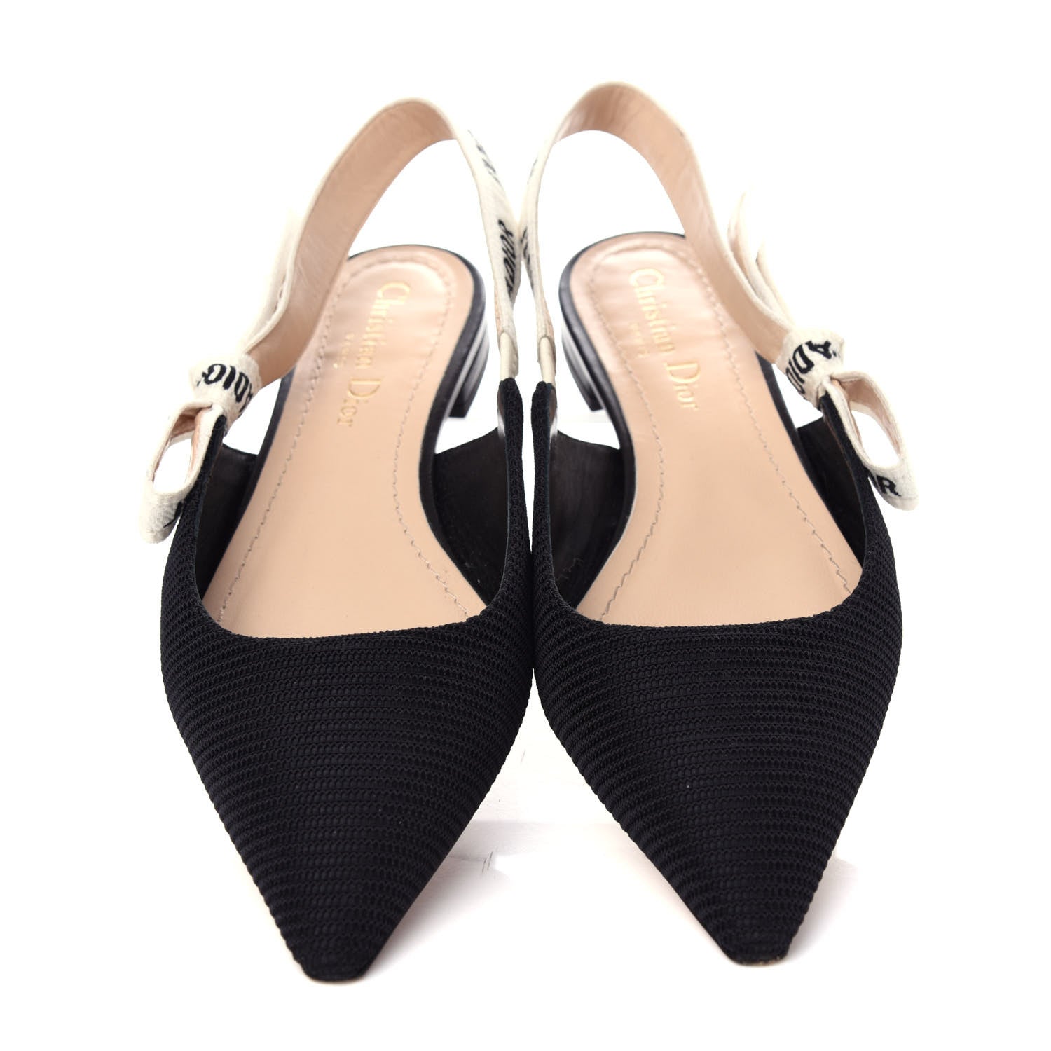 Christian Dior Technical Canvas Ribbon J'Adior Slingback Ballet Flats 36.5 Black 5 of 11