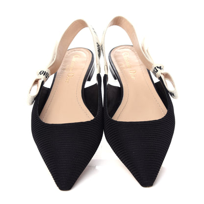 Christian Dior Technical Canvas Ribbon J'Adior Slingback Ballet Flats 36.5 Black 5 of 11