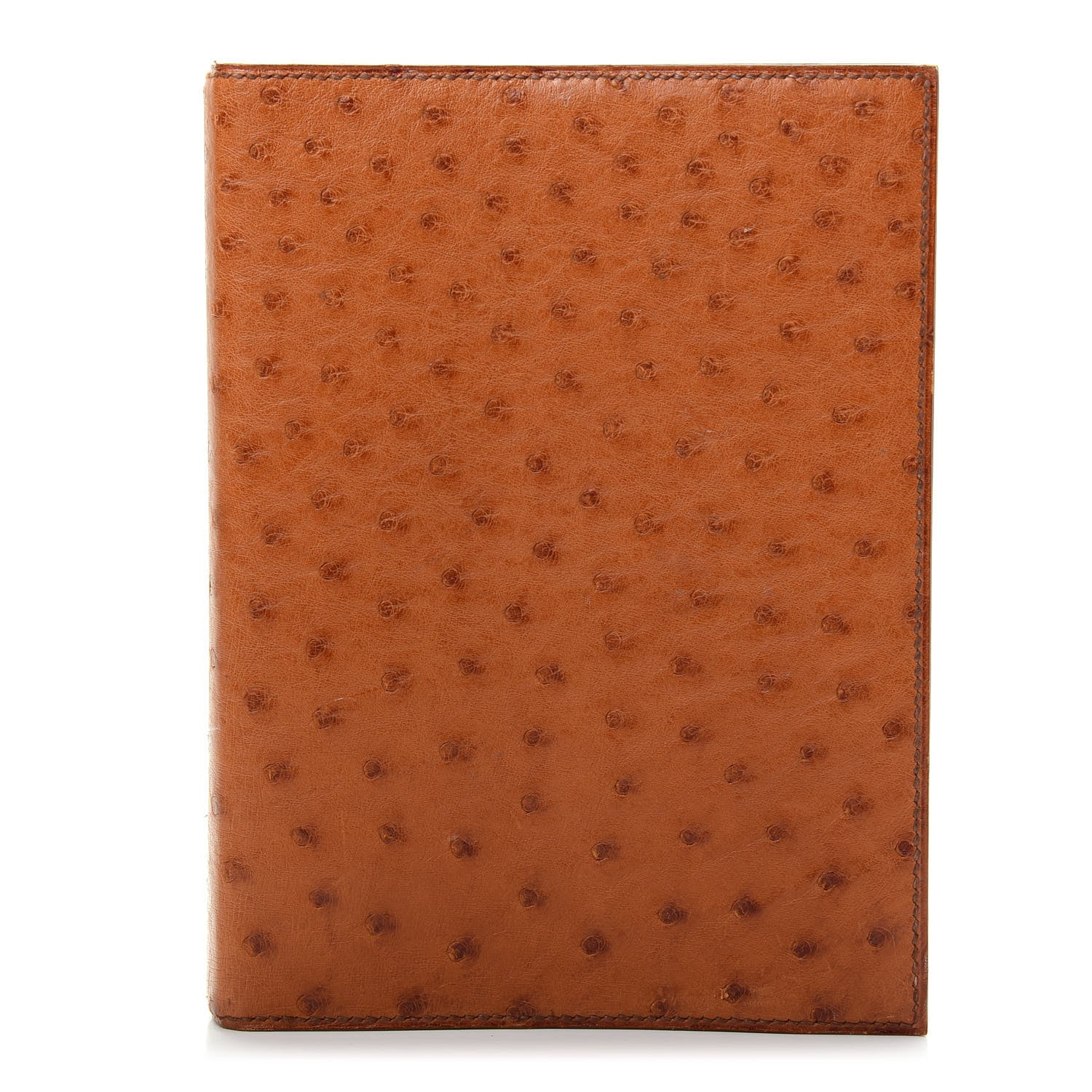 Hermes Ostrich Notebook Cover Cognac 1 of 9