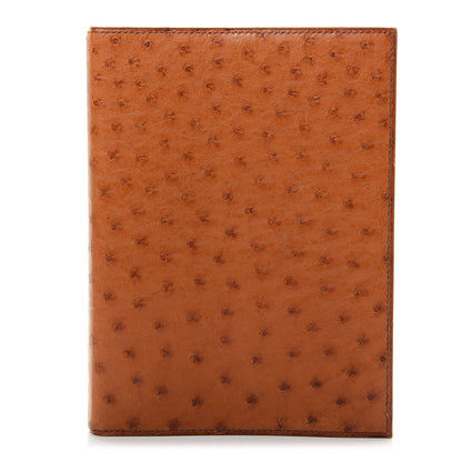Hermes Ostrich Notebook Cover Cognac 1 of 9